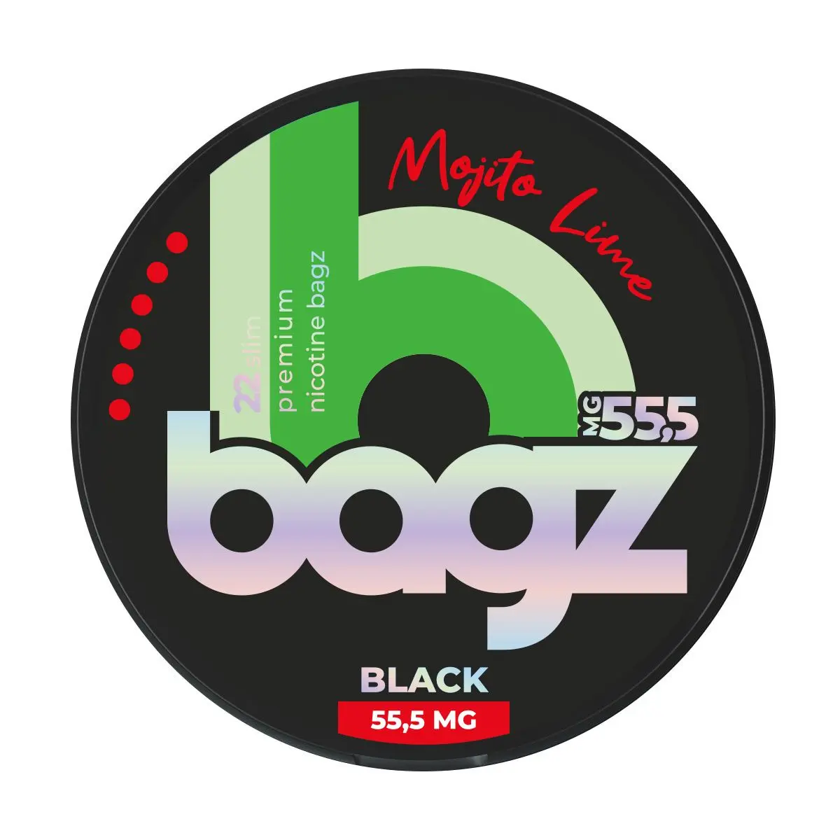 Mojito Lime Bagz Black Nicotine Pouches  55.5mg/g 